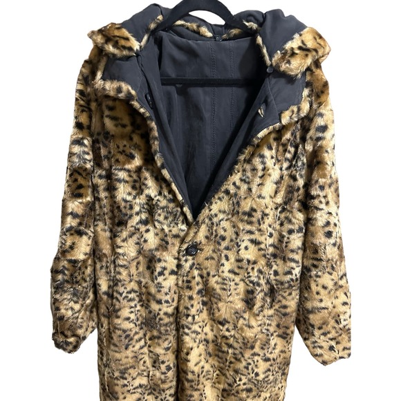 Donna Salyers Fabulous-Furs women’s large reverseable fur/black coat - Picture 7 of 9